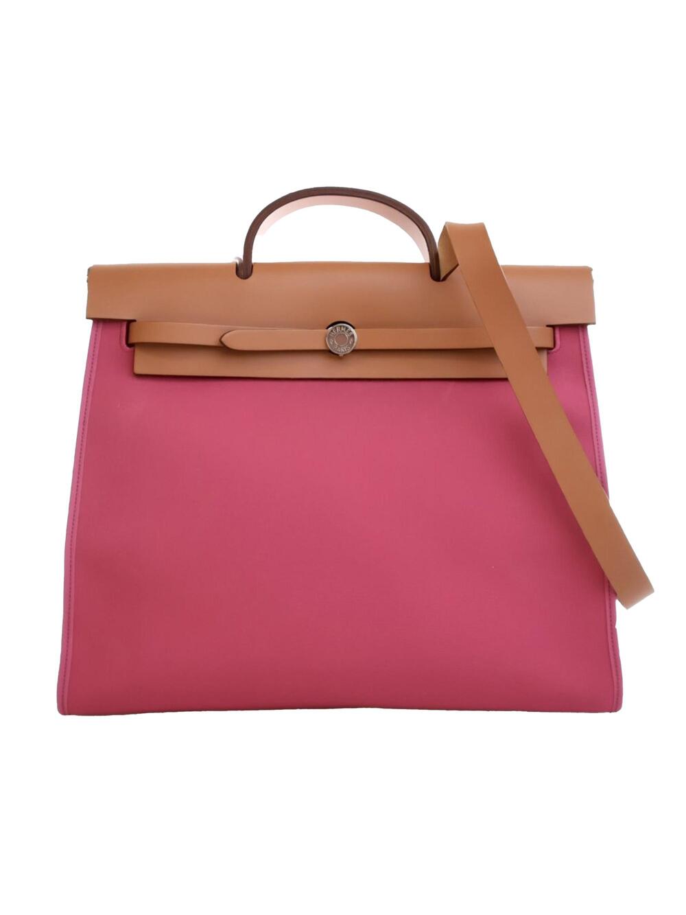 Hermes Herbag Zip Leather And Toile 39 #274684H23B